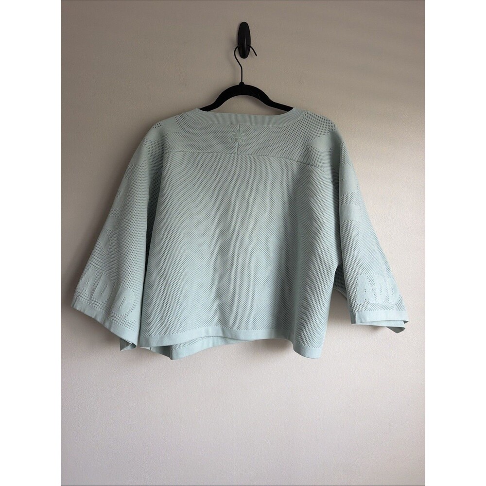 ADIDAS IVY PARK Beyoncé Mint Green Knitted Mesh Crop Top Shirt Jersey 2XL - Picture 6 of 16